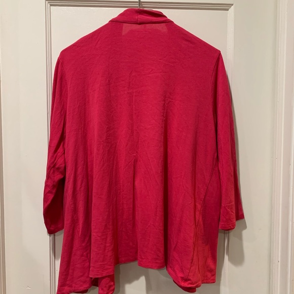 3/$35 Charter club 1X pink knit open cardigan top - Picture 7 of 7